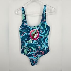 Buc-ee's Blue Swirl One-Piece Swimsuit Beaver Small (6500)